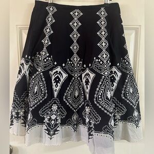 NEW UNIFORM by John Paul Richard | Black & White Midi Skirt | Size 10